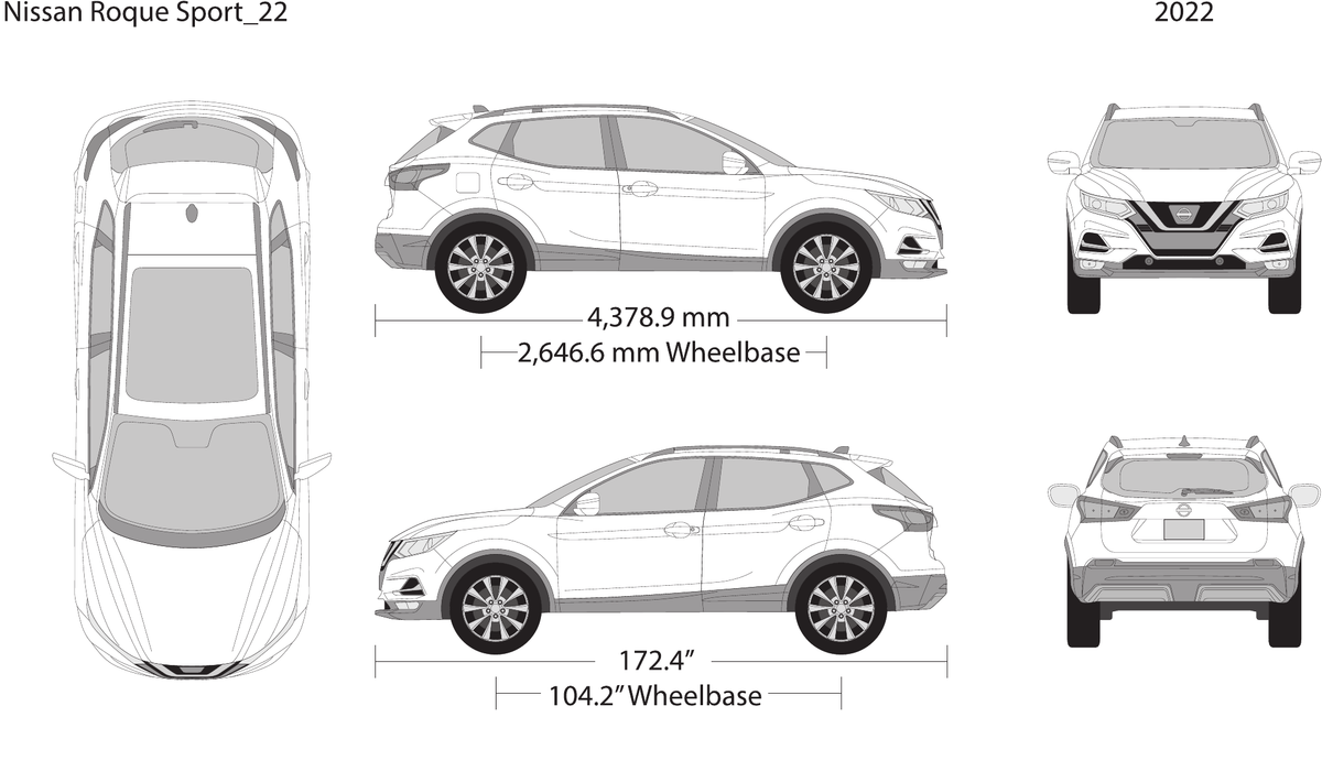 2022 Nissan Rogue Sport vector wrap template, Design-Ready PDF - GravBase