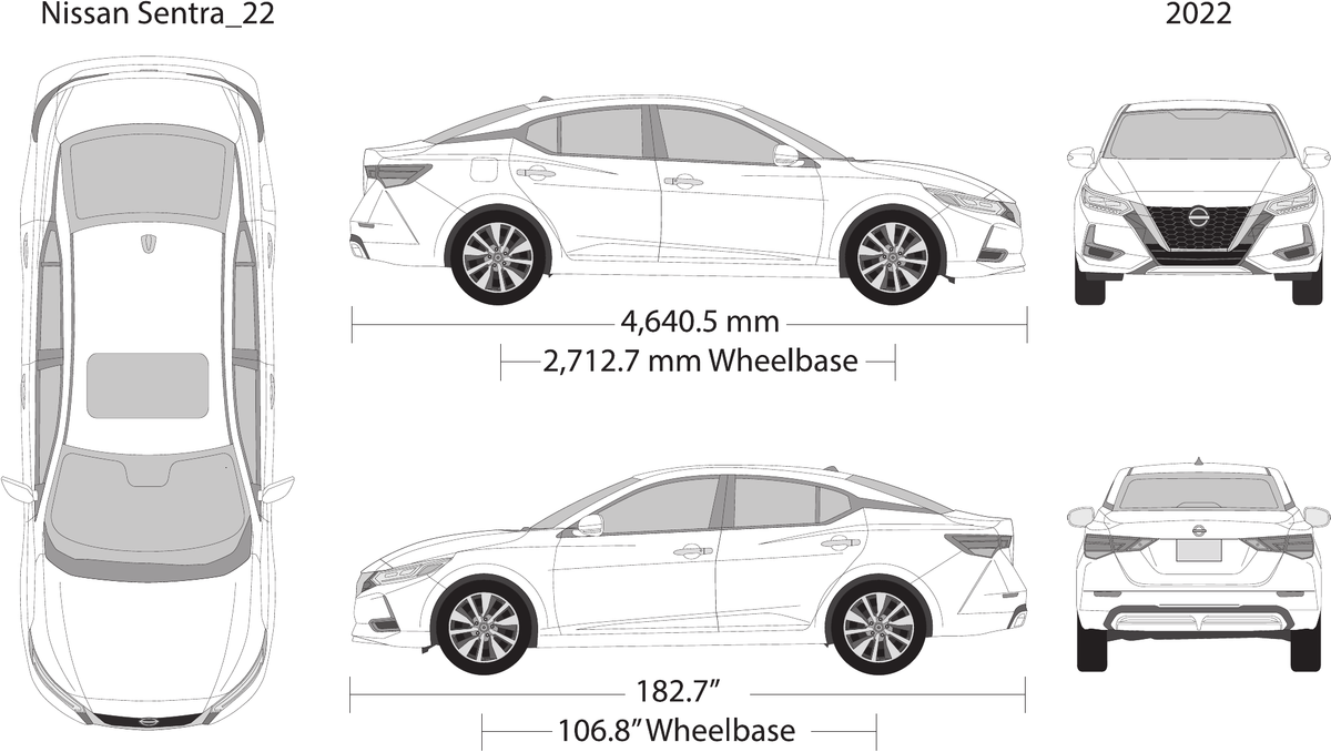 2022 Nissan Sentra vector wrap template, Design-Ready PDF - GravBase
