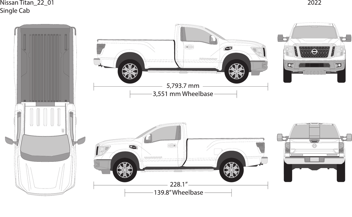 2022 Nissan Titan vector wrap template V01, Design-Ready PDF - GravBase