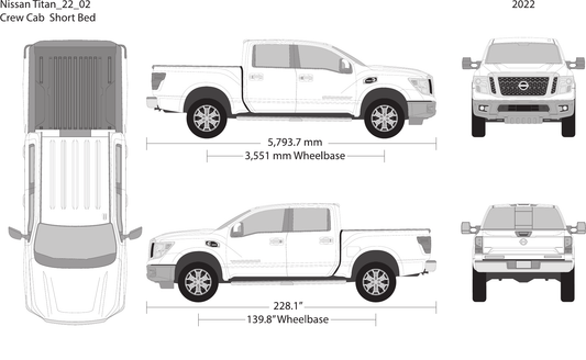 2022 Nissan Titan Vector Wrap Template - GravBase