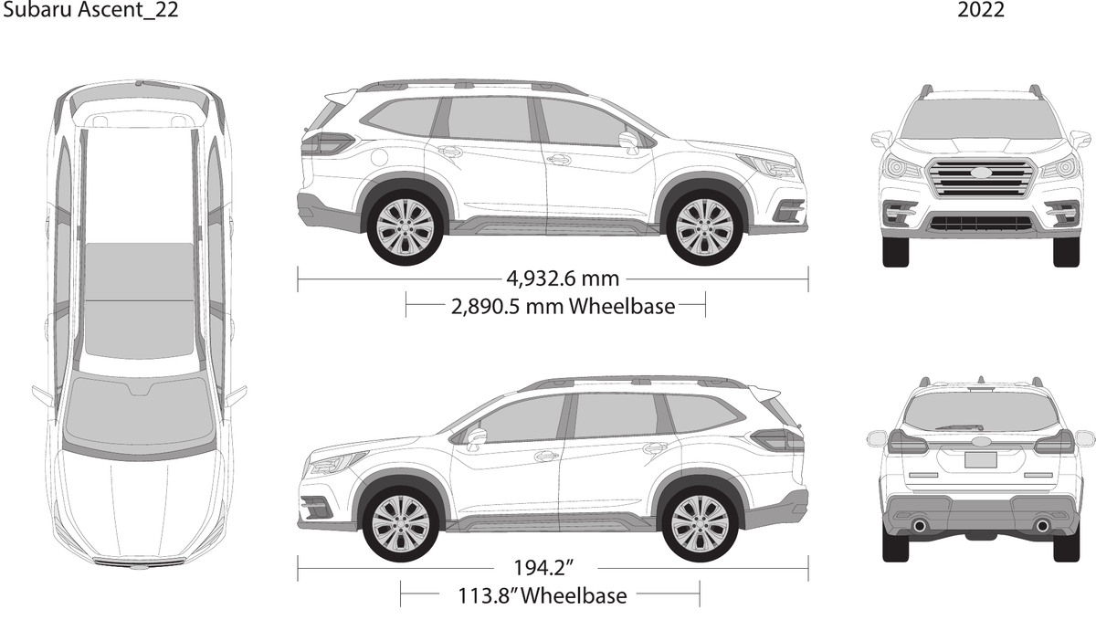2022 Subaru Ascent vector wrap template, Design-Ready PDF - GravBase