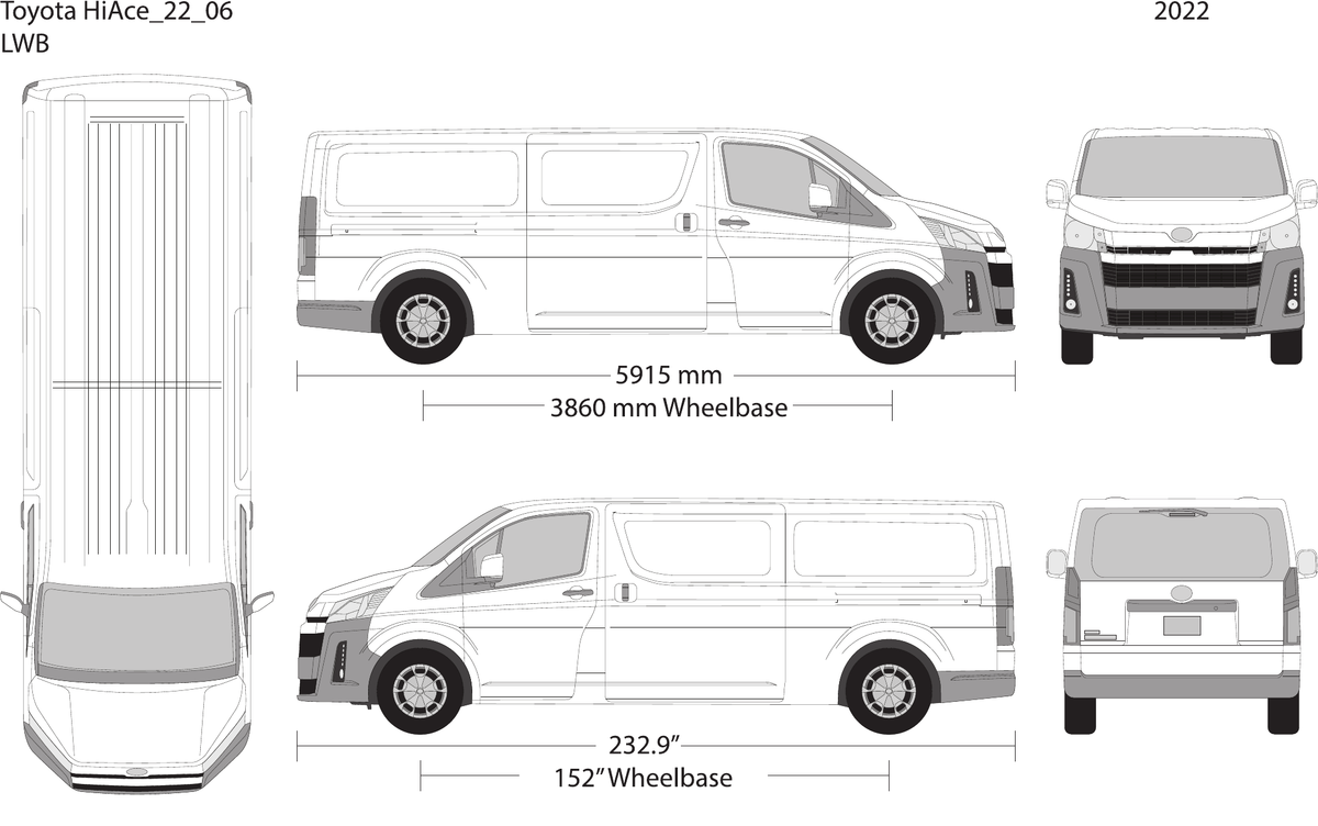2022 Toyota Hiace vector wrap template V06, Design-Ready PDF - GravBase