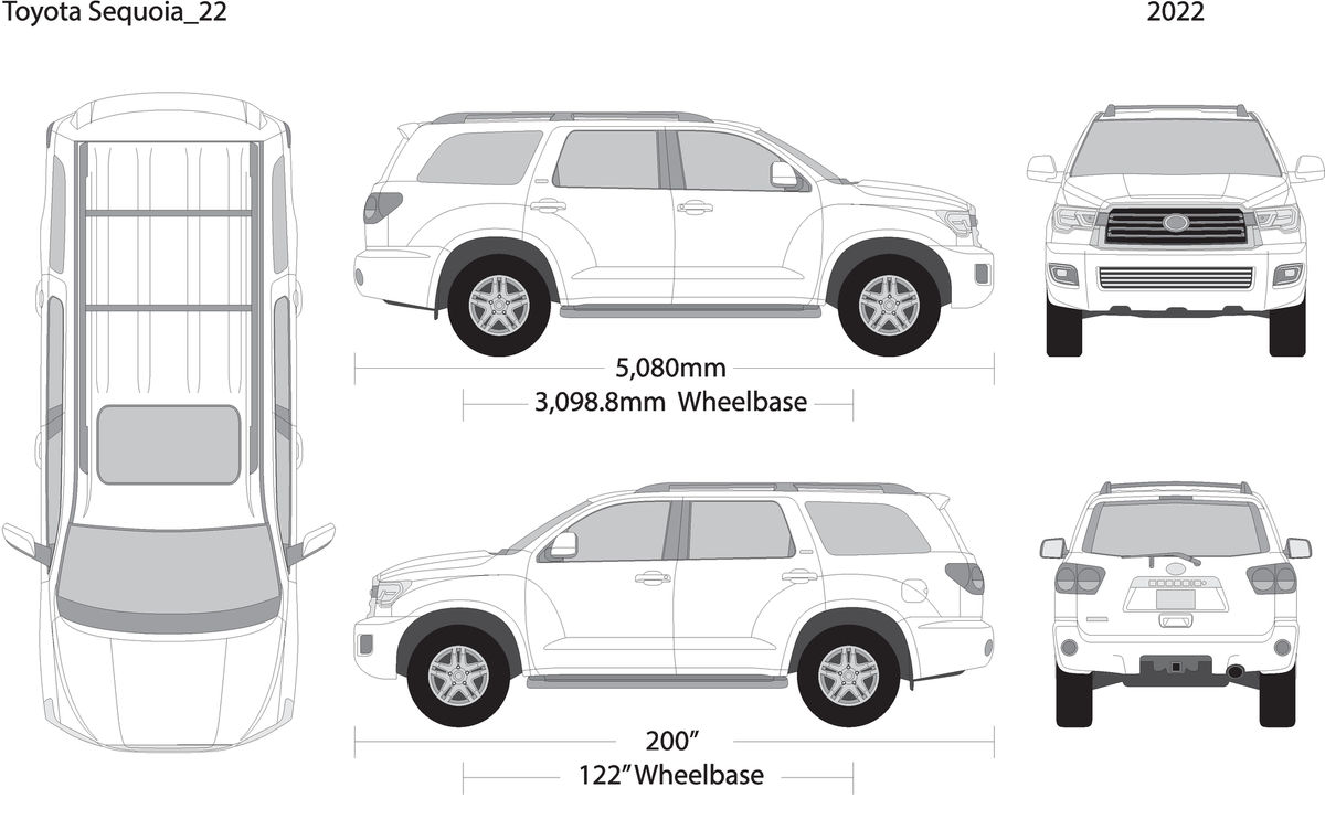 2022 Toyota Sequoia V22 Vehicle Wrap Template