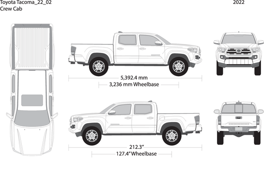 2022 Toyota Tacoma V02 Vehicle Wrap Template