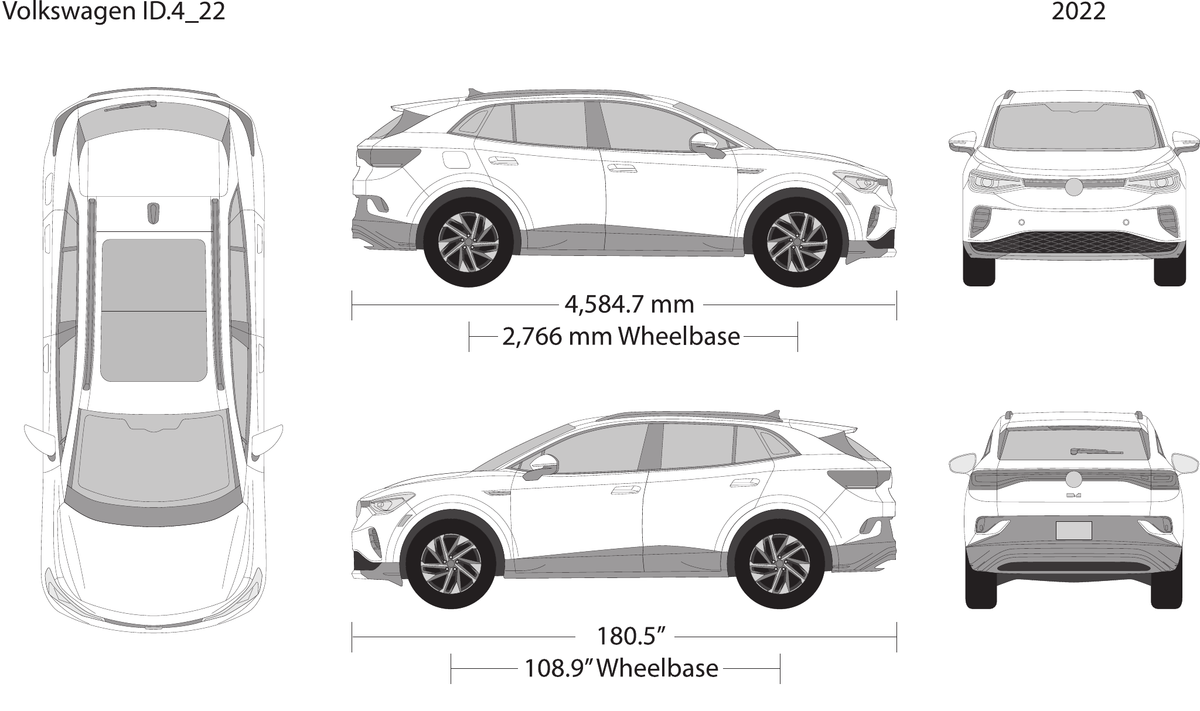 2022 Volkswagen ID 4 vector wrap template, Design-Ready PDF - GravBase