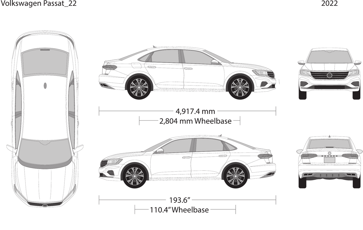 2022 Volkswagen Passat vector wrap template, Design-Ready PDF - GravBase