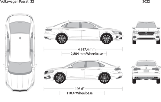 2022 Volkswagen Passat V22 Vehicle Wrap Template