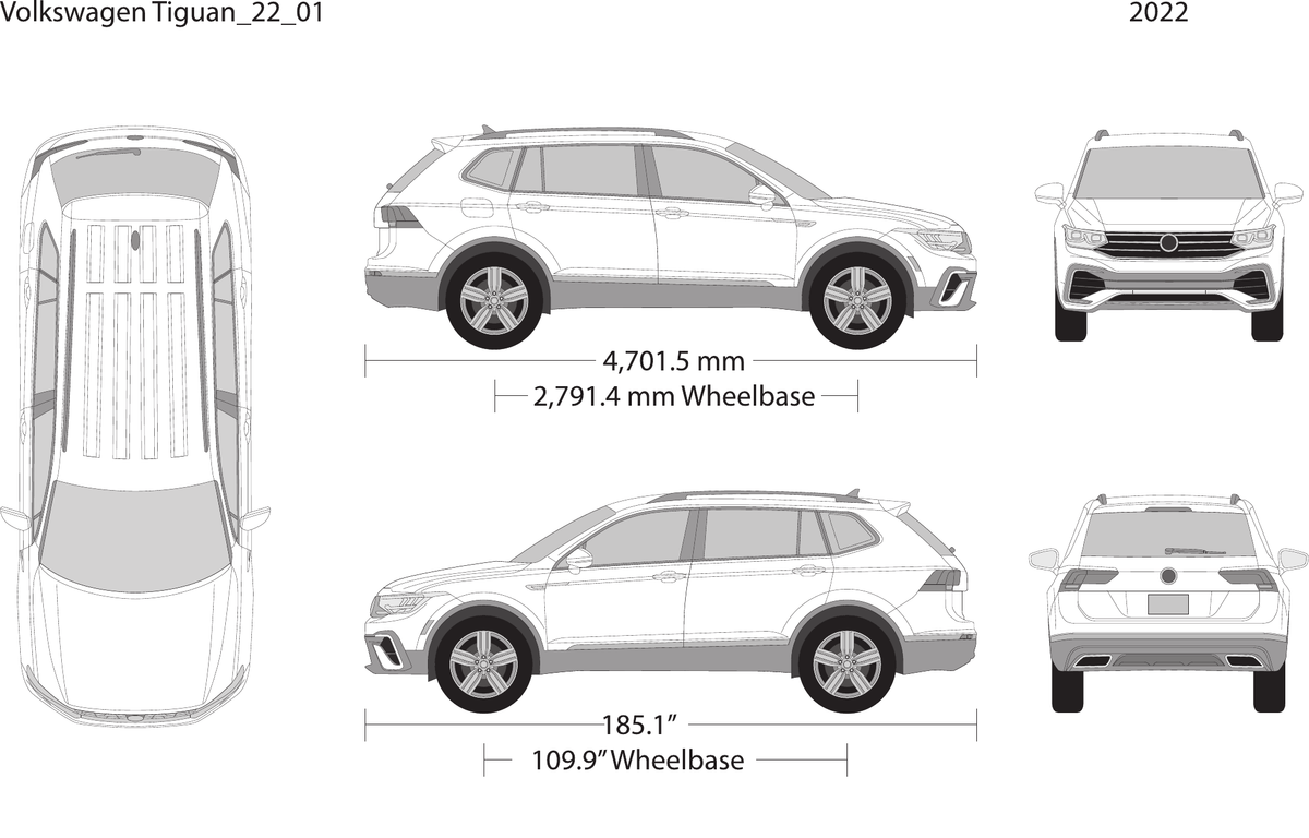 2022 Volkswagen Tiguan vector wrap template, Design-Ready PDF - GravBase