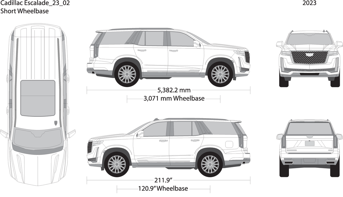 2023 Cadillac Escalade V02 Vehicle Wrap Template