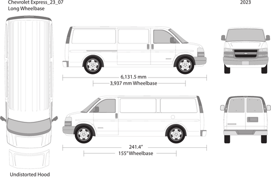2023 Chevy Express vector wrap template V07, Design-Ready PDF - GravBase