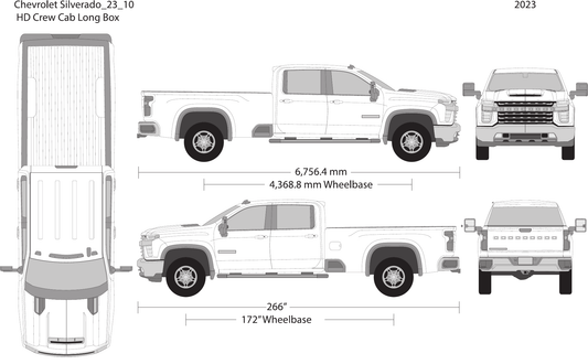 2023 Chevy Silverado 2500-3500 HD Vector Wrap Template - GravBase