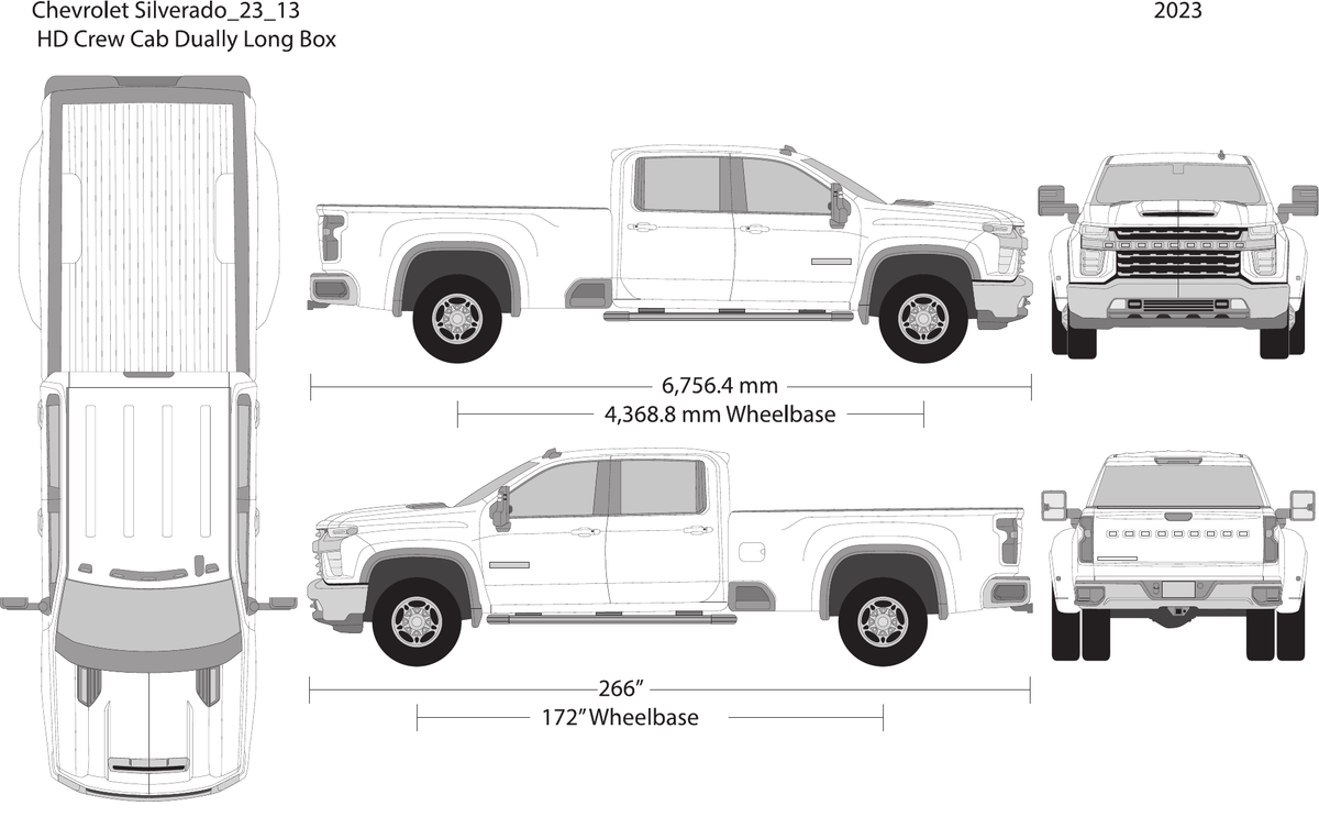 2023 Chevy Silverado 2500-3500 HD vector wrap template V13, Design-Ready PDF - GravBase
