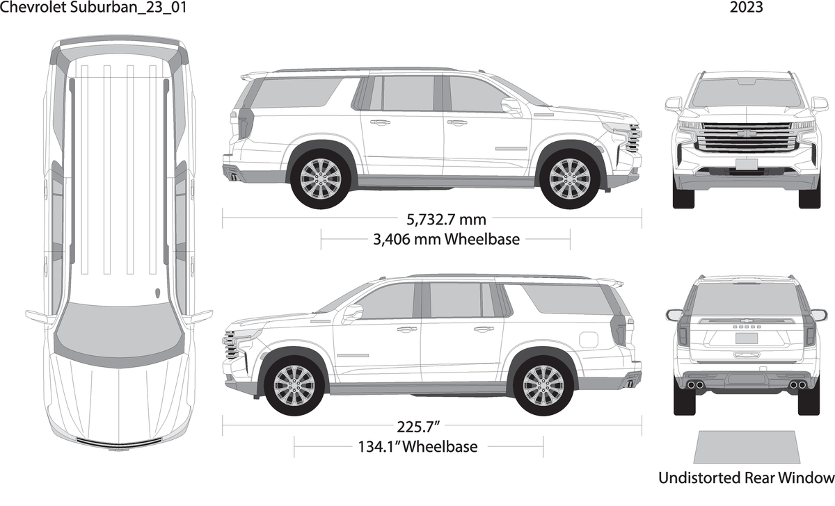 2023 Chevy Suburban V01 Vehicle Wrap Template