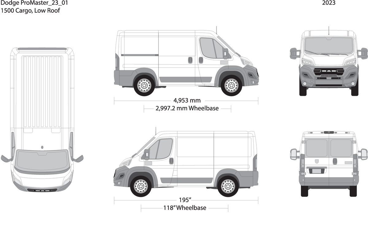 2023 Dodge Promaster V01 Vehicle Wrap Template