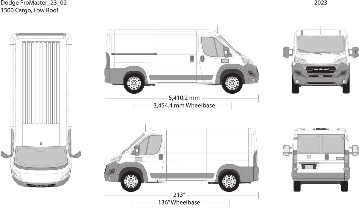 2023 Dodge Promaster vector wrap template V02, Design-Ready PDF - GravBase