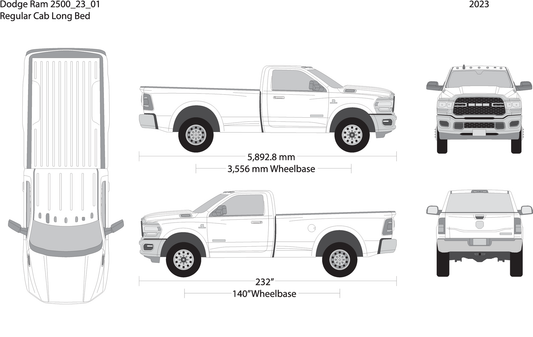 2023 Dodge Ram 2500 3500 V01 Vehicle Wrap Template