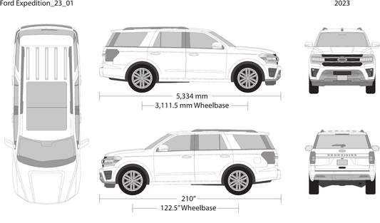 2023 Ford Expedition vector wrap template V01, Design-Ready PDF - GravBase