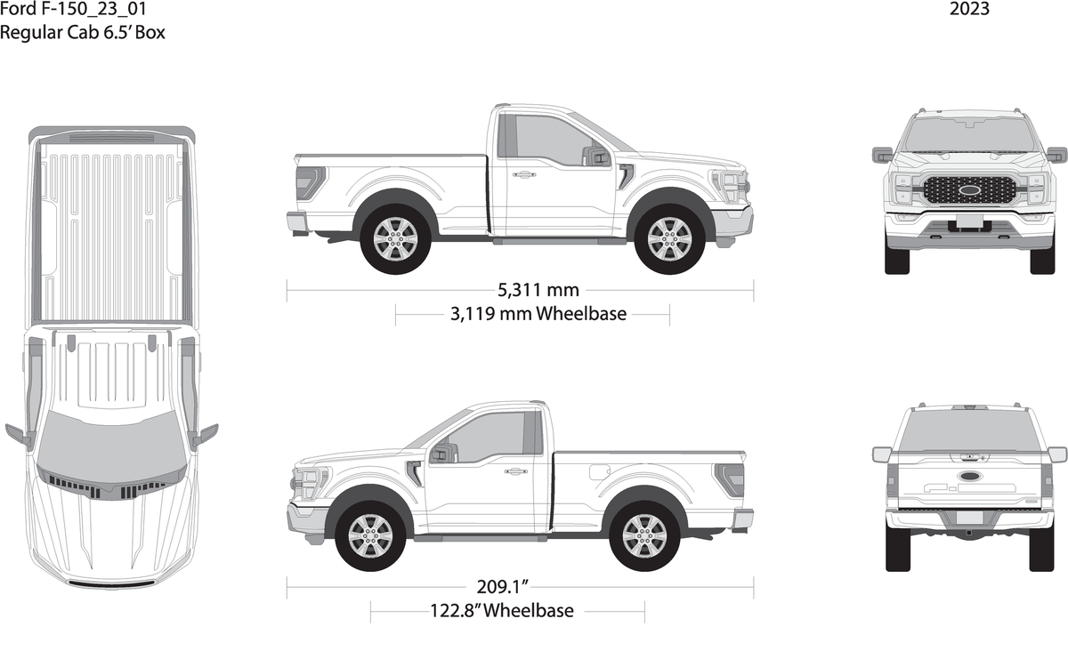 2023 Ford F 150 V01 Vehicle Wrap Template