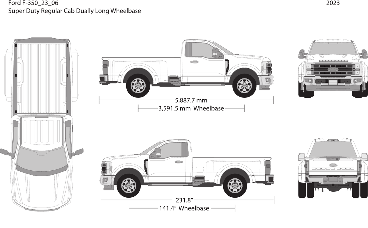 2023 Ford F-350 vector wrap template V06, Design-Ready PDF - GravBase