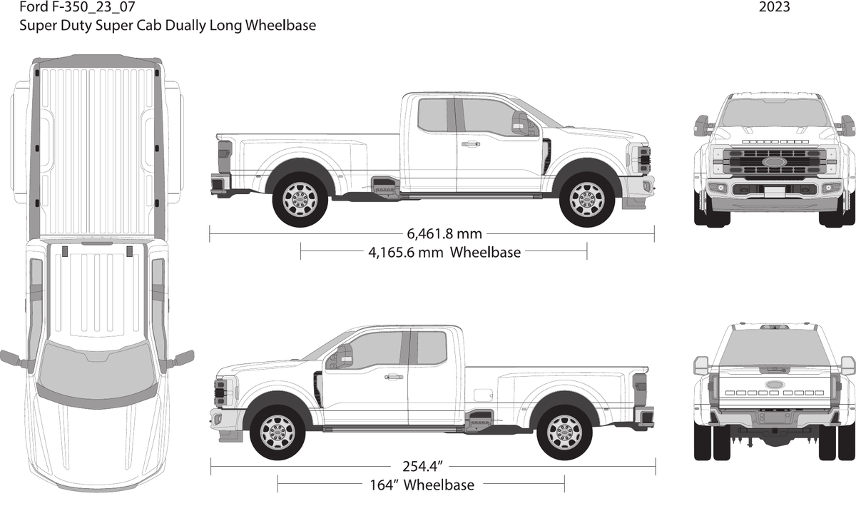 2023 Ford F-350 vector wrap template V07, Design-Ready PDF - GravBase
