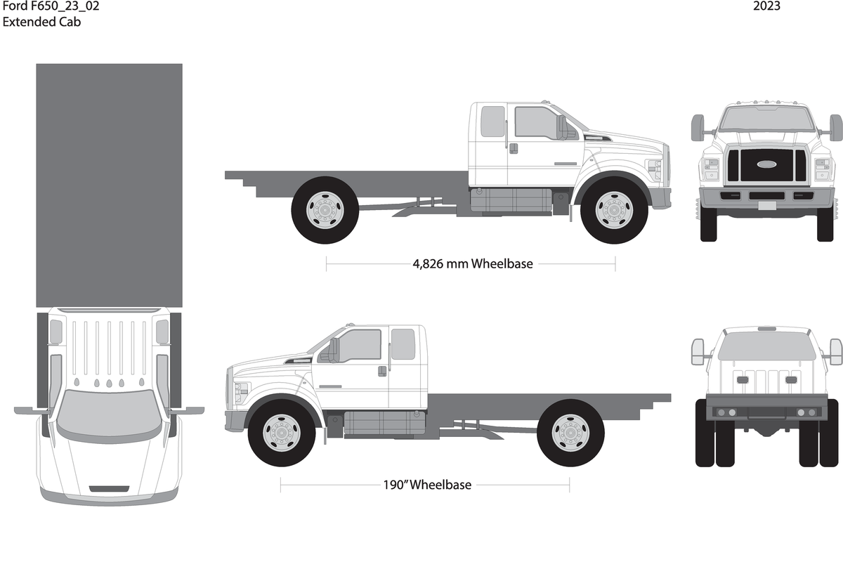 2023 Ford F 650 V02 Vehicle Wrap Template