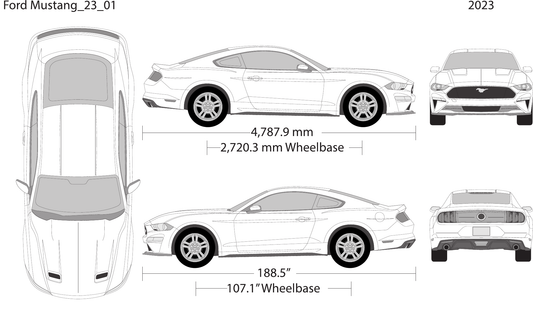 2023 Ford Mustang vector wrap template V01, Design-Ready PDF - GravBase