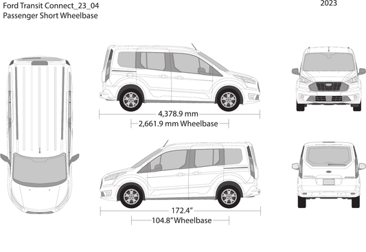 2023 Ford Transit Connect vector wrap template V04, Design-Ready PDF - GravBase