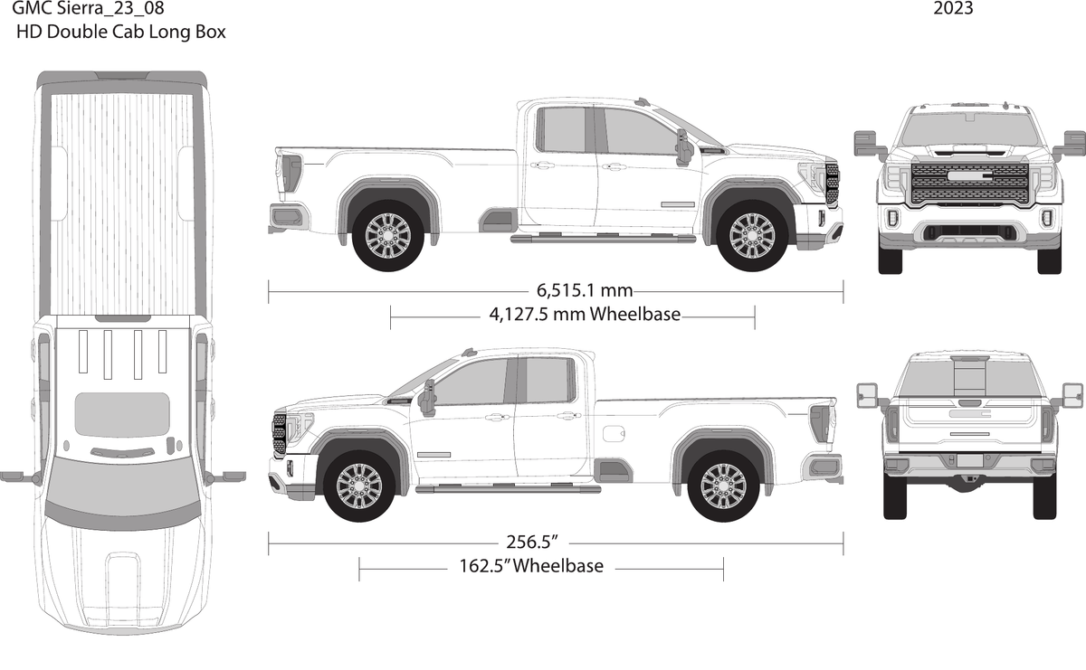 2023 GMC Sierra 2500-3500 HD vector wrap template V08, Design-Ready PDF - GravBase
