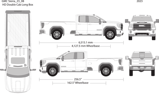2023 GMC Sierra 2500-3500 HD vector wrap template V08, Design-Ready PDF - GravBase