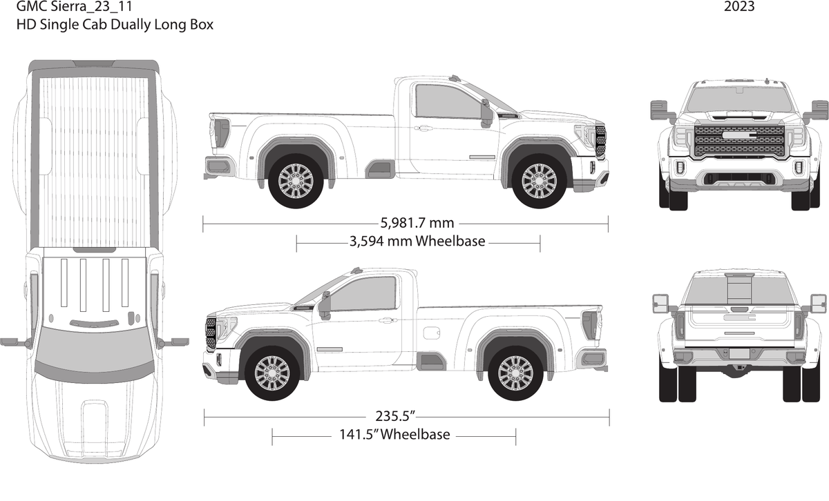 2023 GMC Sierra 2500-3500 HD vector wrap template V11, Design-Ready PDF - GravBase