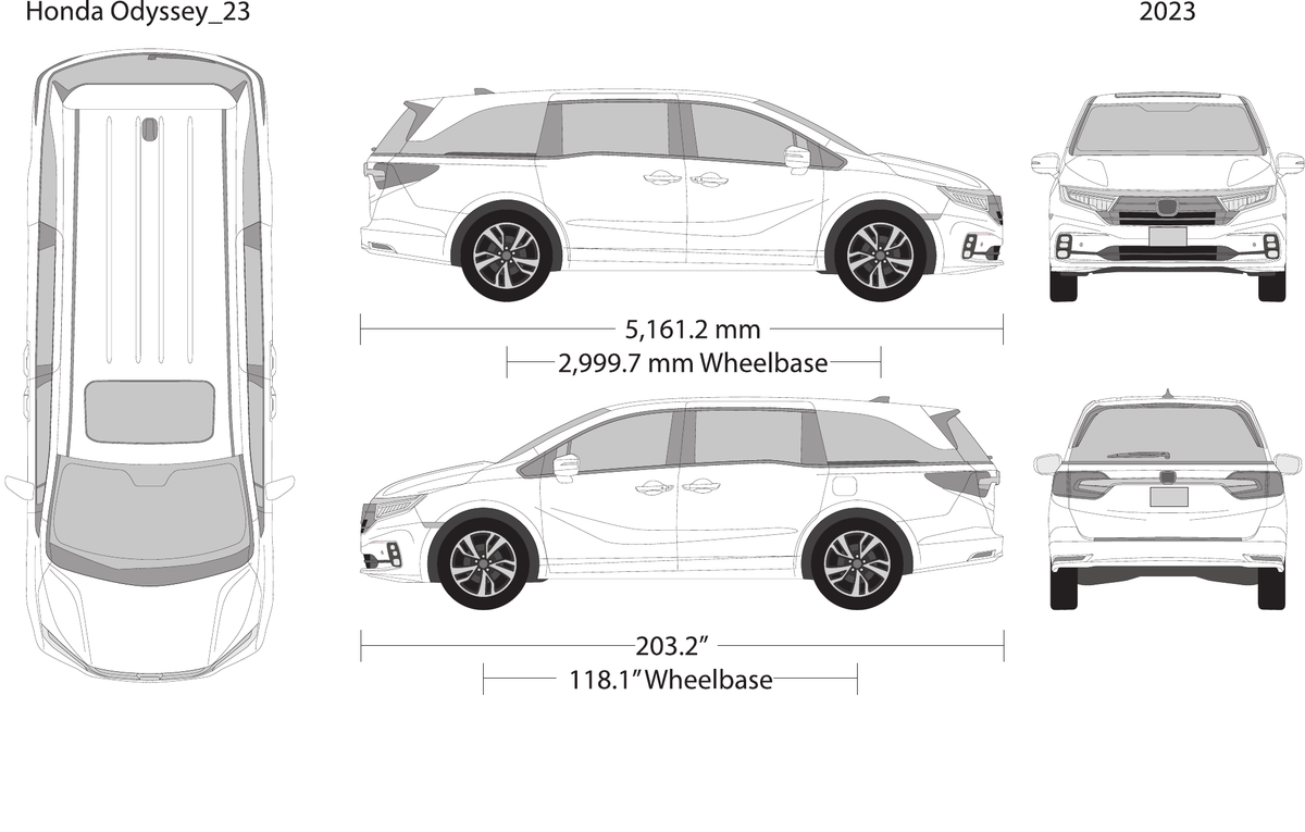 2023 Honda Odyssey vector wrap template, Design-Ready PDF - GravBase