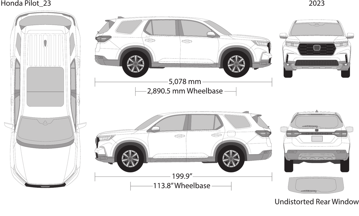 2023 Honda Pilot vector wrap template, Design-Ready PDF - GravBase