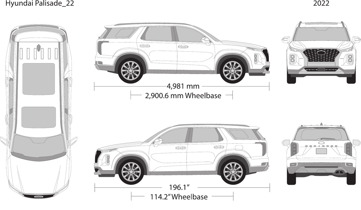 2023 Hyundai Palisade vector wrap template, Design-Ready PDF - GravBase