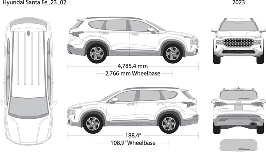 2023 Hyundai Santa Fe V02 Vehicle Wrap Template