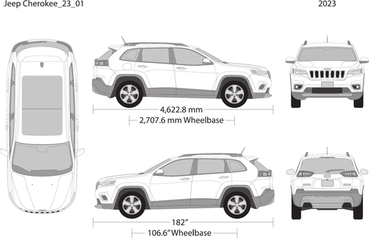 2023 Jeep Cherokee vector wrap template, Design-Ready PDF - GravBase