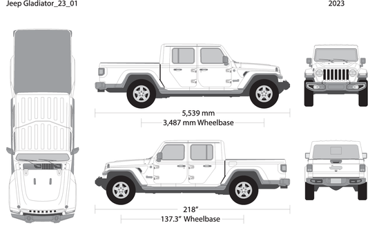 2023 Jeep Gladiator V01 Vehicle Wrap Template