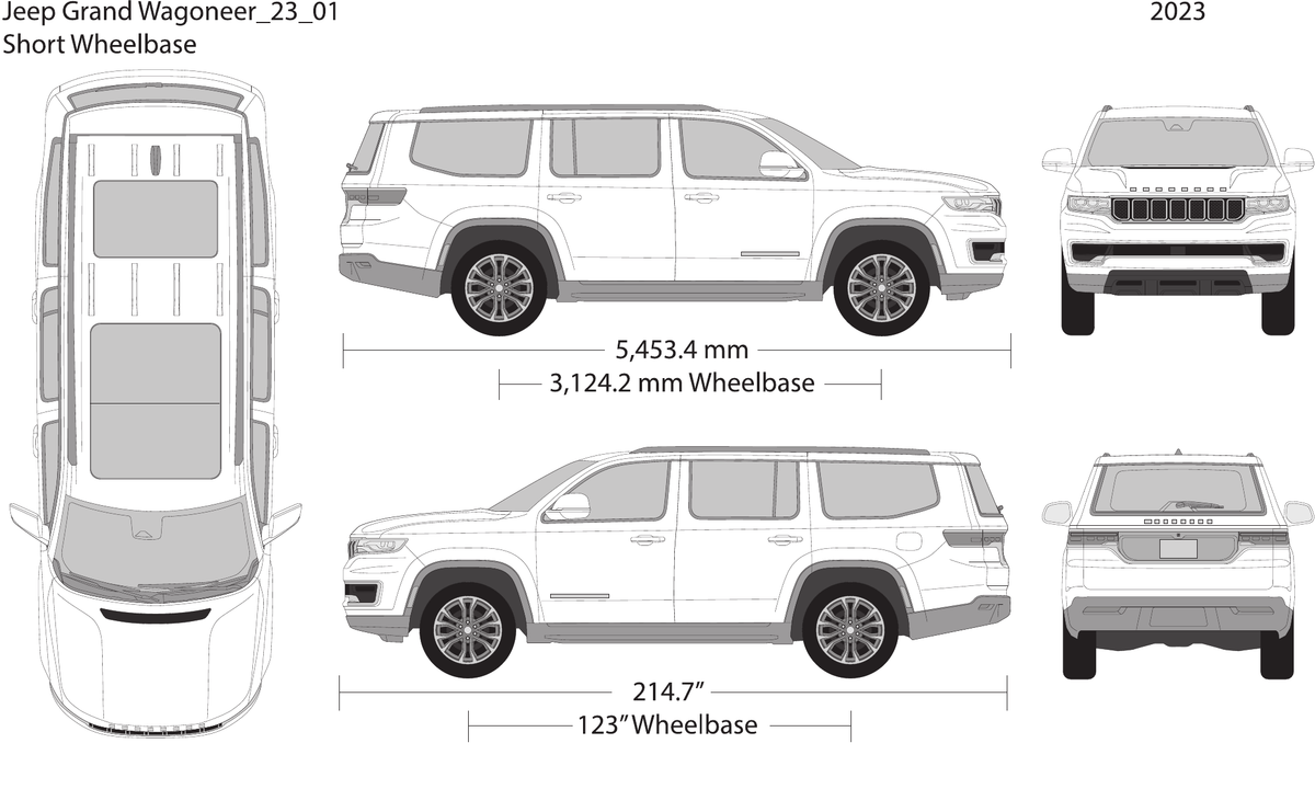 2023 Jeep Grand Wagoneer vector wrap template V01, Design-Ready PDF - GravBase