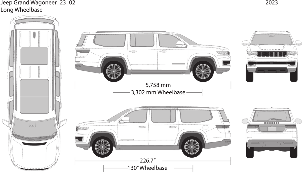 2023 Jeep Grand Wagoneer vector wrap template V02, Design-Ready PDF - GravBase