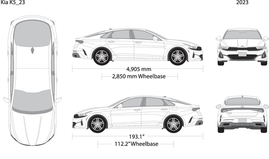 2023 Kia K5 V23 Vehicle Wrap Template