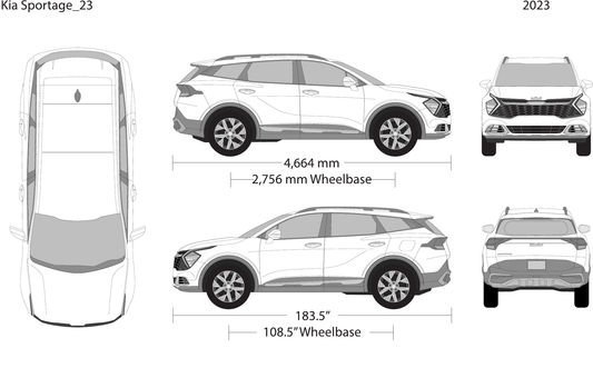 2023 Kia Sportage vector wrap template, Design-Ready PDF - GravBase