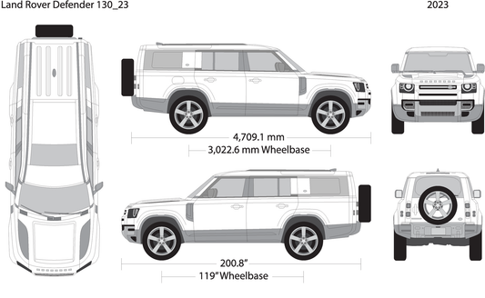 2023 Land Rover Defender Defender 130 V23 Vehicle Wrap Template