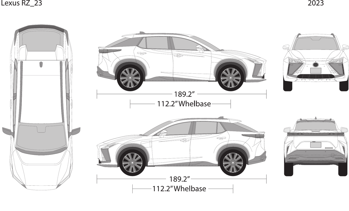 2023 Lexus RZ vector wrap template, Design-Ready PDF - GravBase