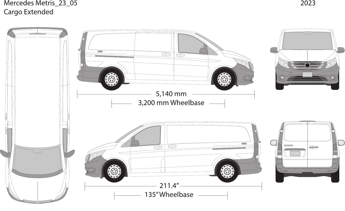 2023 Mercedes Metris vector wrap template V05, Design-Ready PDF - GravBase