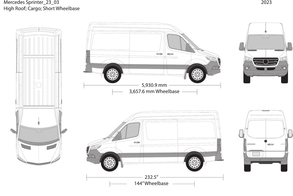 2023 Mercedes Sprinter Vector Wrap Template - GravBase