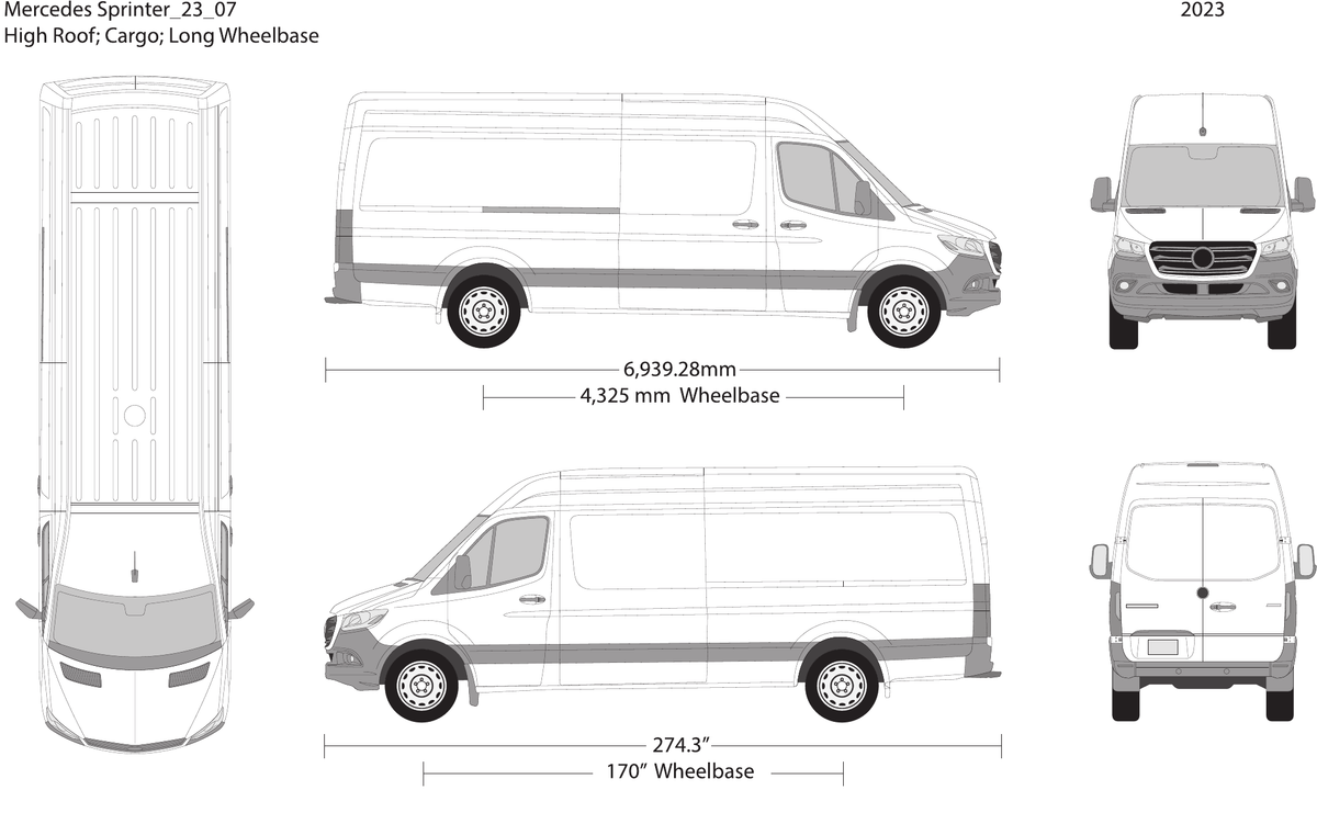 2023 Mercedes Sprinter vector wrap template V07, Design-Ready PDF - GravBase
