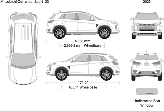 2023 Mitsubishi Outlander Sport V23 Vehicle Wrap Template