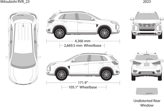2023 Mitsubishi RVR vector wrap template, Design-Ready PDF - GravBase