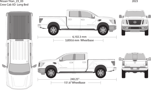 2023 Nissan Titan vector wrap template V03, Design-Ready PDF - GravBase
