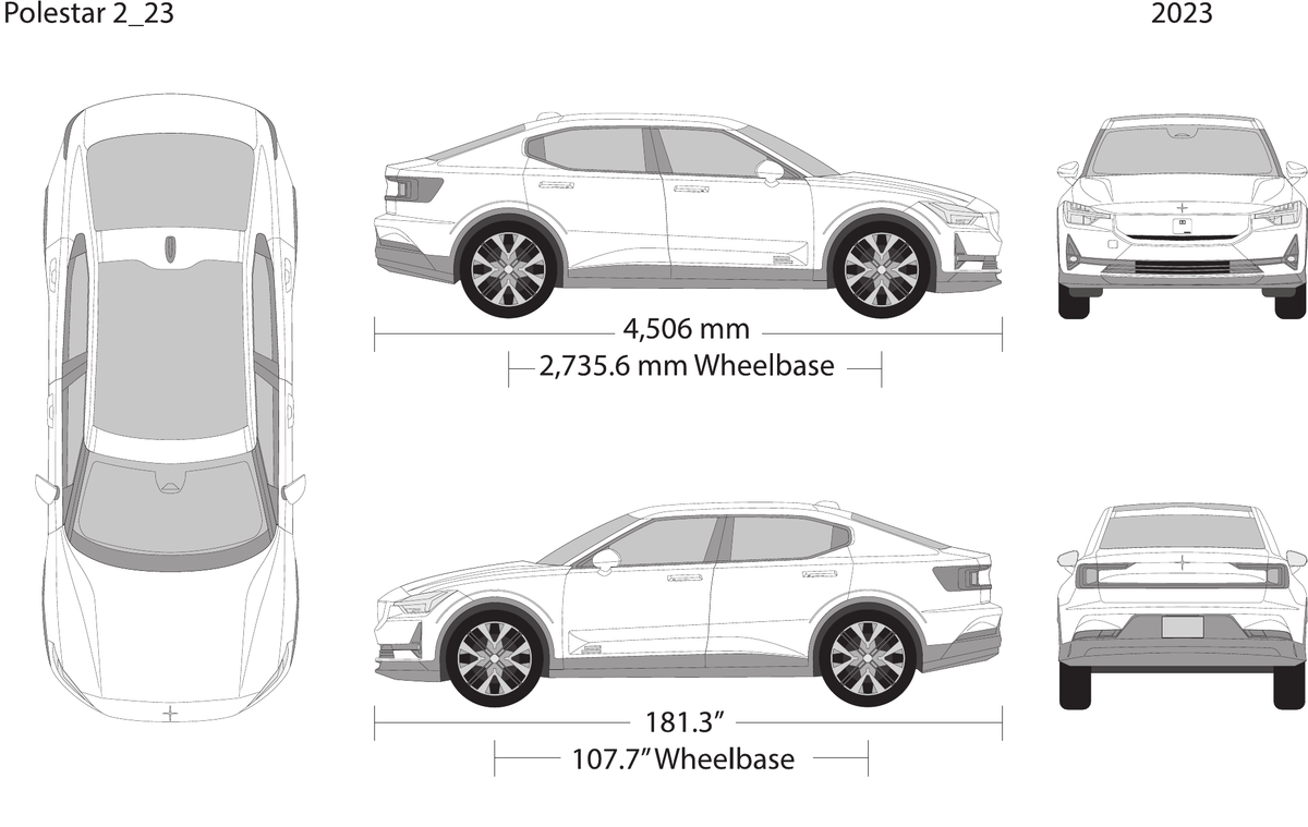 2023 Polestar 2 vector wrap template, Design-Ready PDF - GravBase