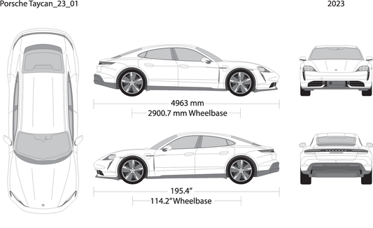 2023 Porsche Taycan V23 Vehicle Wrap Template